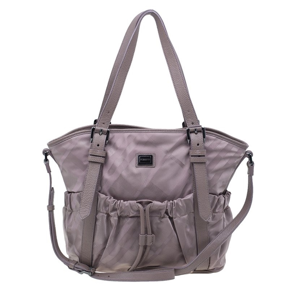 Burberry Rose Gold Nylon Super Nova Check Tote